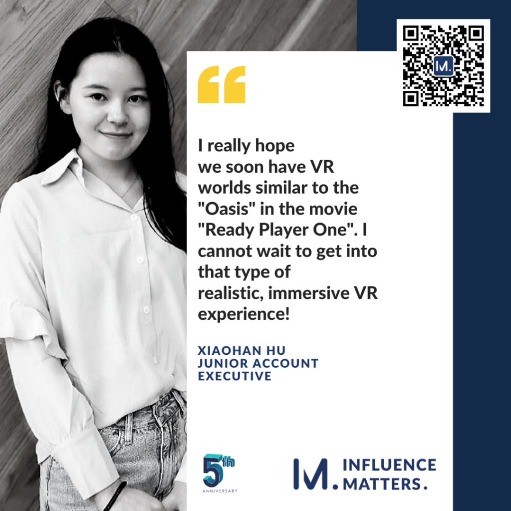 Xiaohan Hu is sharing her wish for the future technology for Influence Matters' 5th Anniversary Campaign